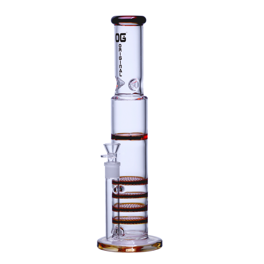 Glass Bong OG Honeycomb With Spinner 17"