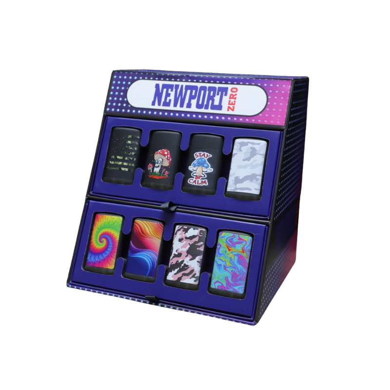 Torch Lighter Newport Zero Single Flame Mixed Designs Box of 40