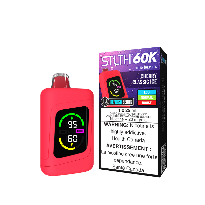 Federal *EXCISED* Disposable Vape STLTH 60K Cherry Classic Ice  Box of 4