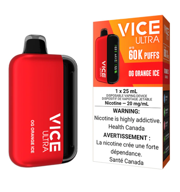 Manitoba *EXCISED* Disposable Vape Vice Ultra 60K Og Orange Ice Box of 4