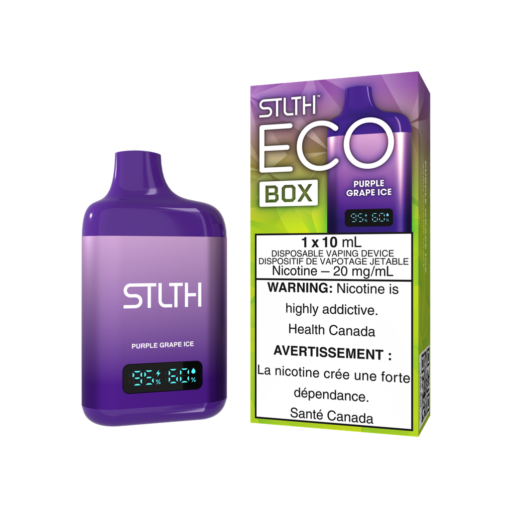 Manitoba *EXCISED* Disposable Vape STLTH Eco Box Purple Grape Ice Box of 5