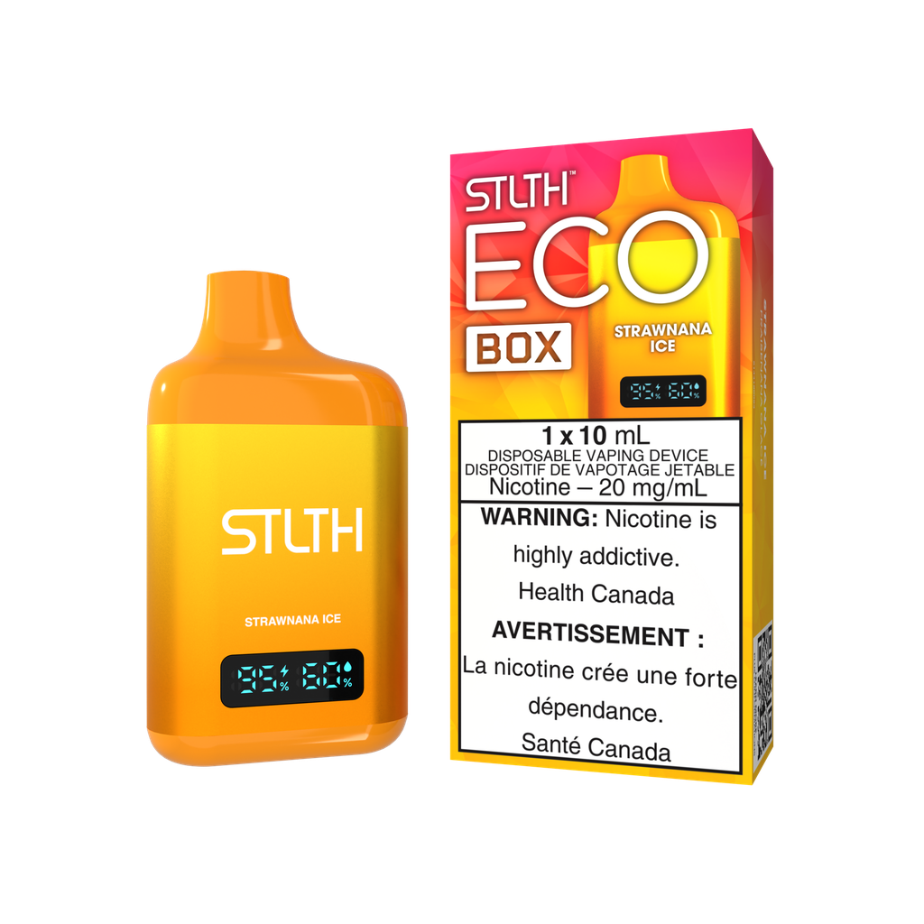 Manitoba *EXCISED* Disposable Vape STLTH Eco Box Strawnana Ice Box of 5