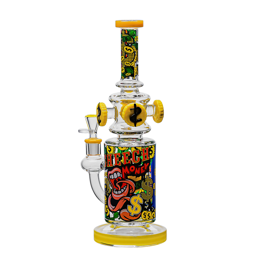 Glass Bong Cheech Glass Lets Gamble Design 13"