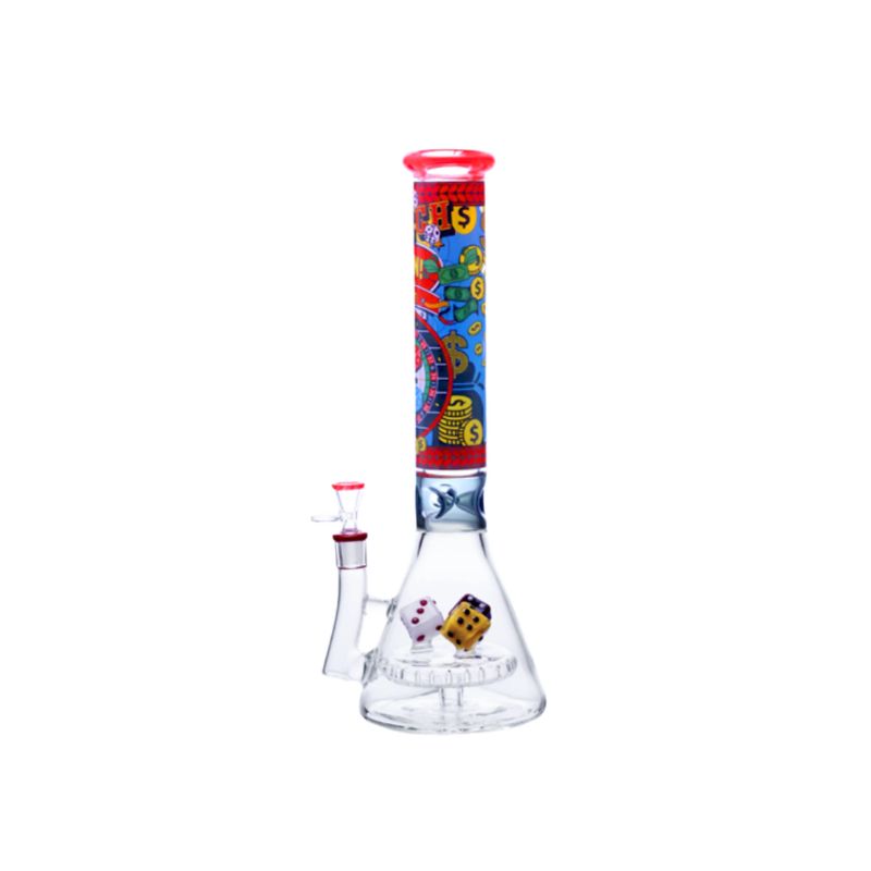 Glass Bong Cheech Glass Dice Casino Theme 15"