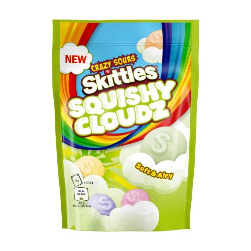 Snacks Skittles Squishy Cloudz Crazy Sours Pouch 94g Box of 18