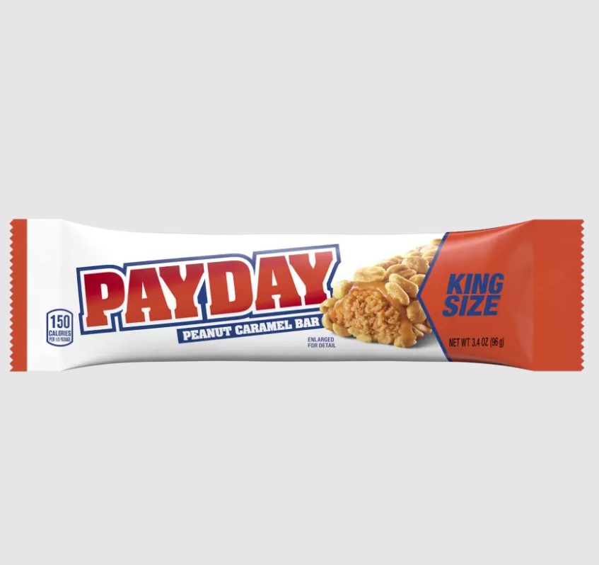 Snacks Payday Peanut Caramel King Size Bars 87g Box of 18