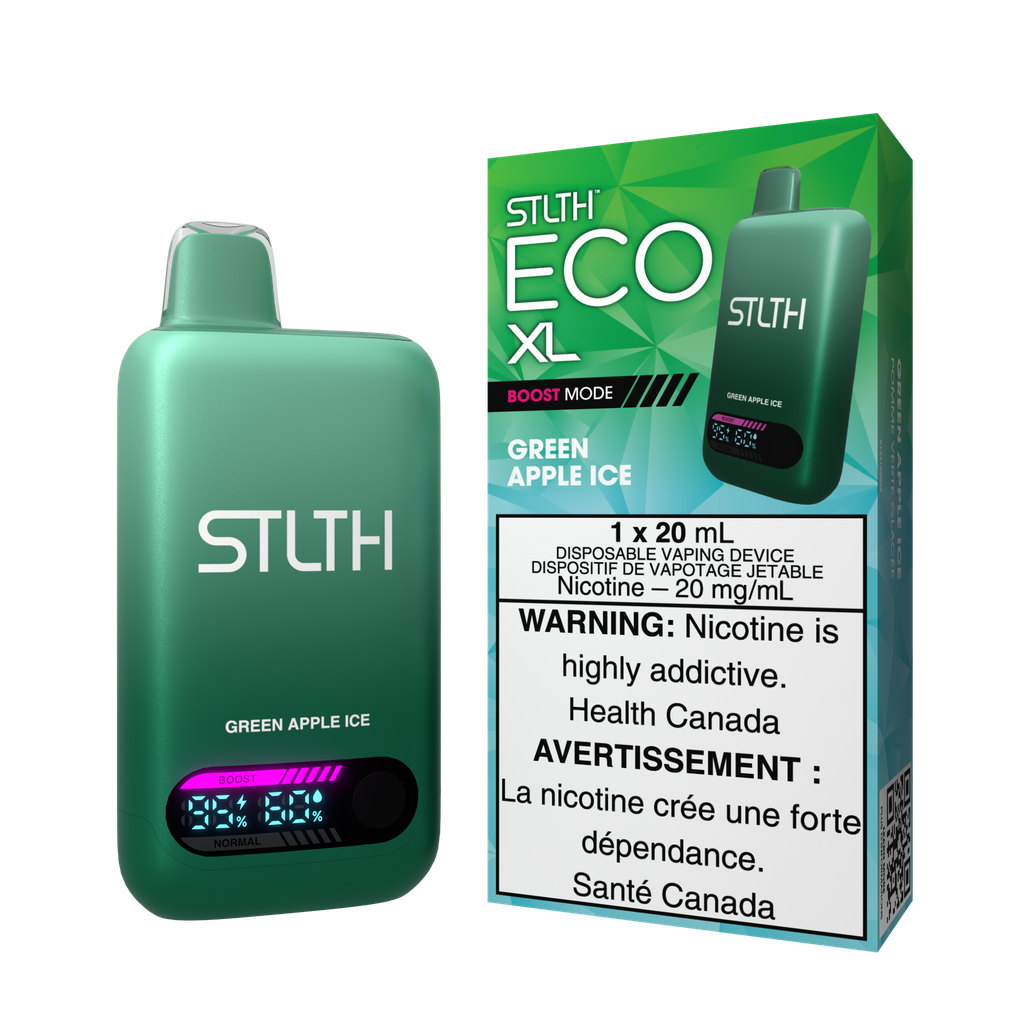 Manitoba *EXCISED* Disposable Vape STLTH Eco XL Green Apple Ice Box of 5