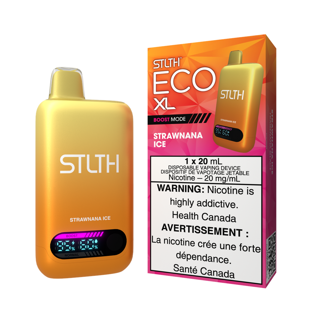 Manitoba *EXCISED* Disposable Vape STLTH Eco XL Strawnana Ice Box of 5