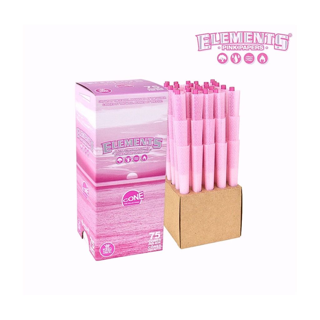 Rolling Cones Raw Element Pink Bulk Cones Kings Sze Box of 75