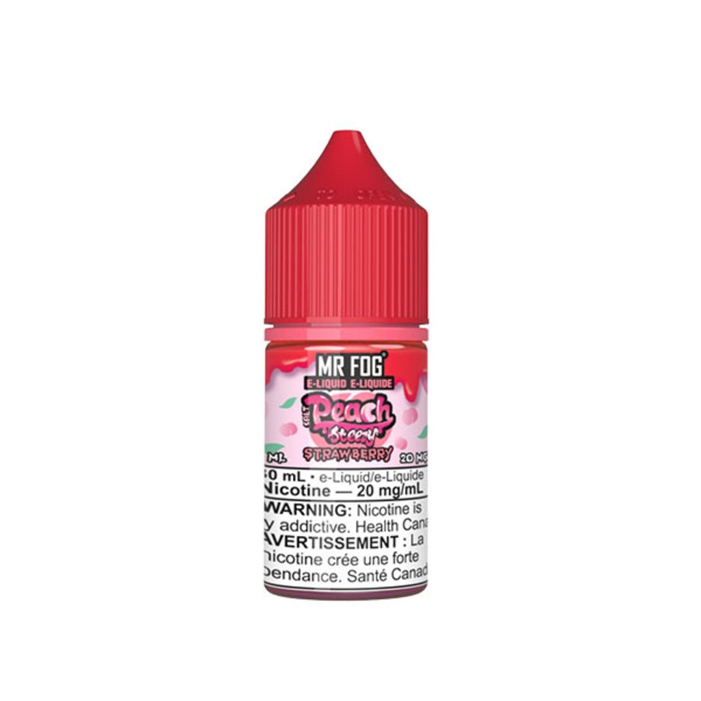 Alberta *EXCISED* Nicotine Liquid Mr Fog Peach Steezy Salt 30ml Strawberry