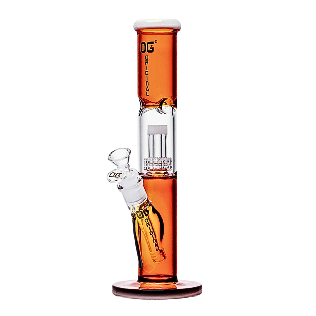 Glass Bong OG Striaght Tube Dome Perc 12"