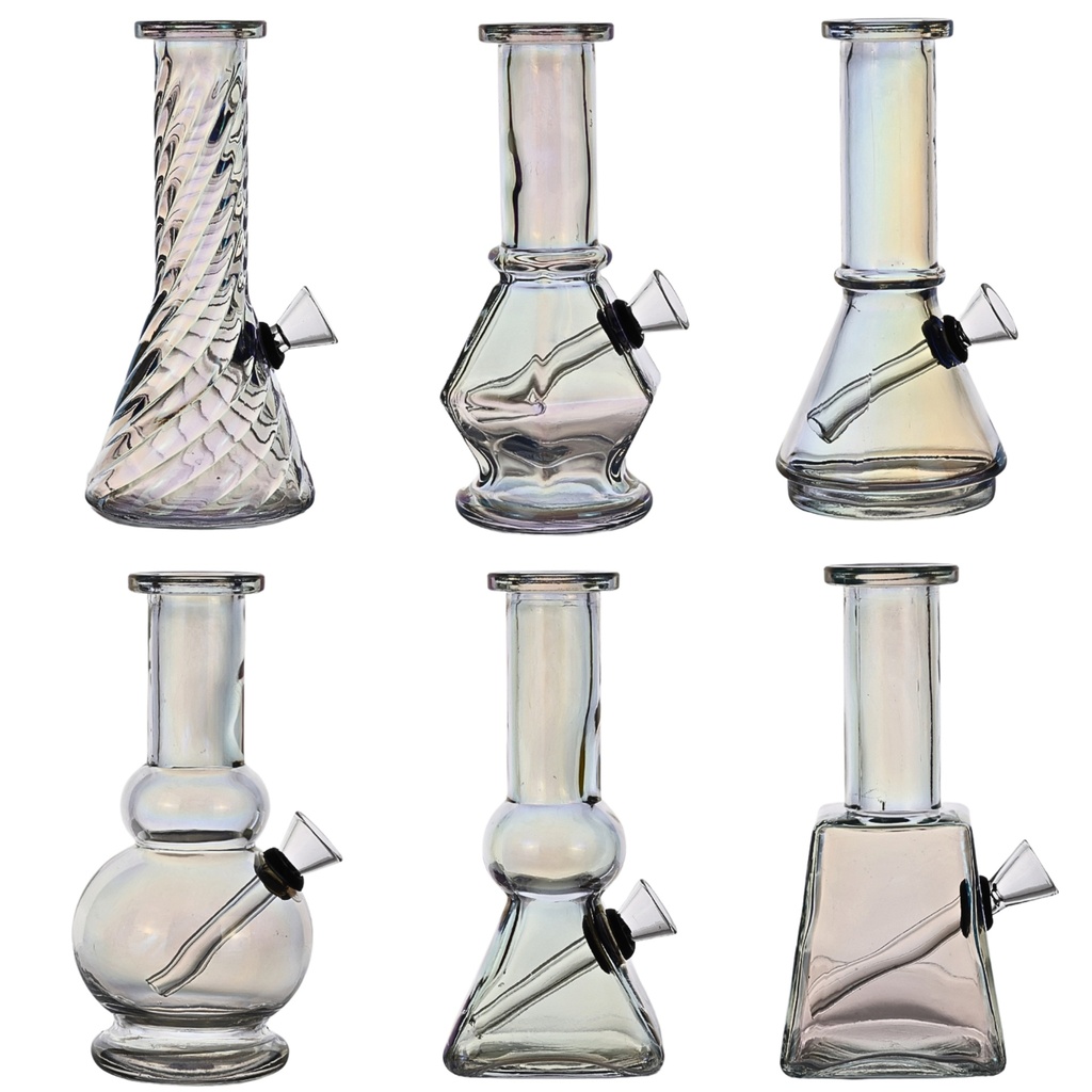 Glass Bong Smoke Squad Smoke Squad Iridescent Mini Set 6" Box of 6