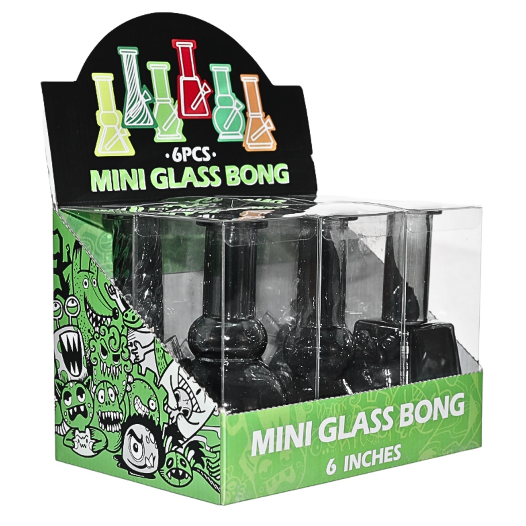 Glass Bong Smoke Squad Smoke Squad Mini Set 6" Box of 6