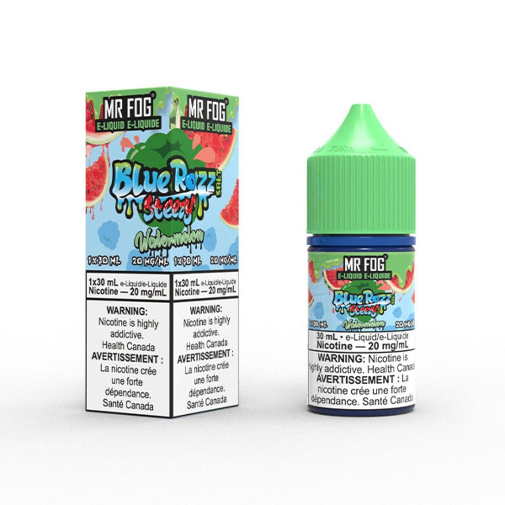 Manitoba *EXCISED* Nicotine Liquid Mr Fog Blue Razz Steezy Salt 30ml Watermelon