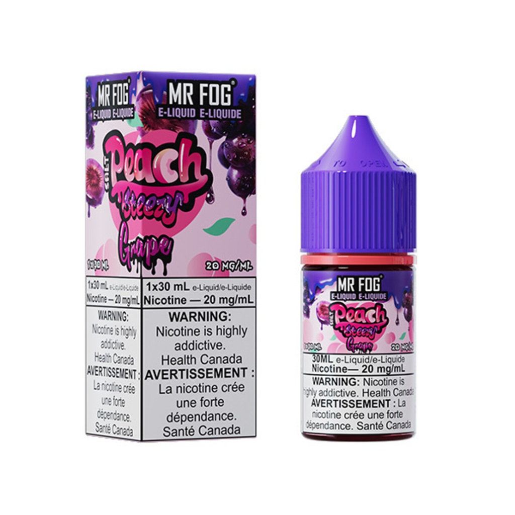 Manitoba *EXCISED* Nicotine Liquid Mr Fog Peach Steezy Salt 30ml Grape