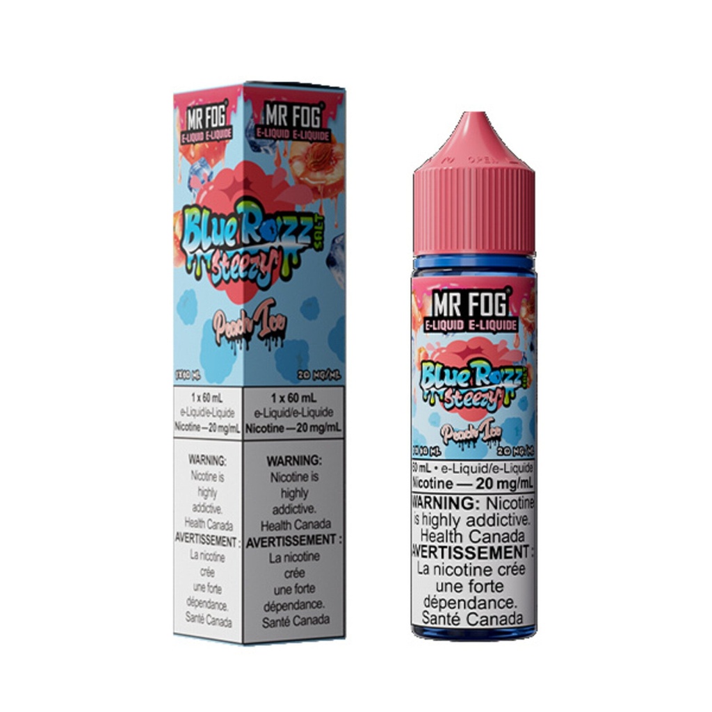 Federal *EXCISED* Nicotine Liquid Mr Fog Blue Razz Steezy Salt 60ml Peach Ice