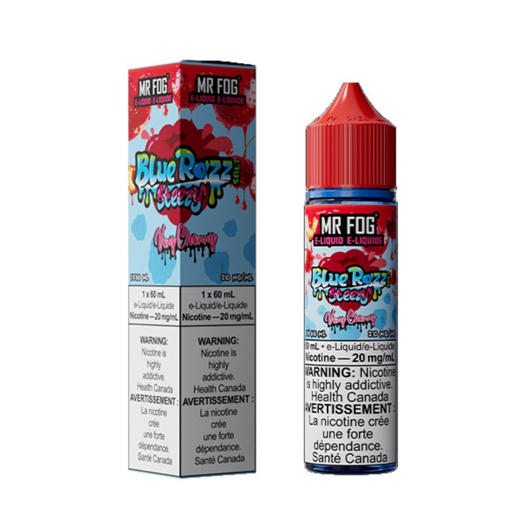 Ontario *EXCISED* Nicotine Liquid Mr Fog Blue Razz Steezy Salt 60ml Very Cherry