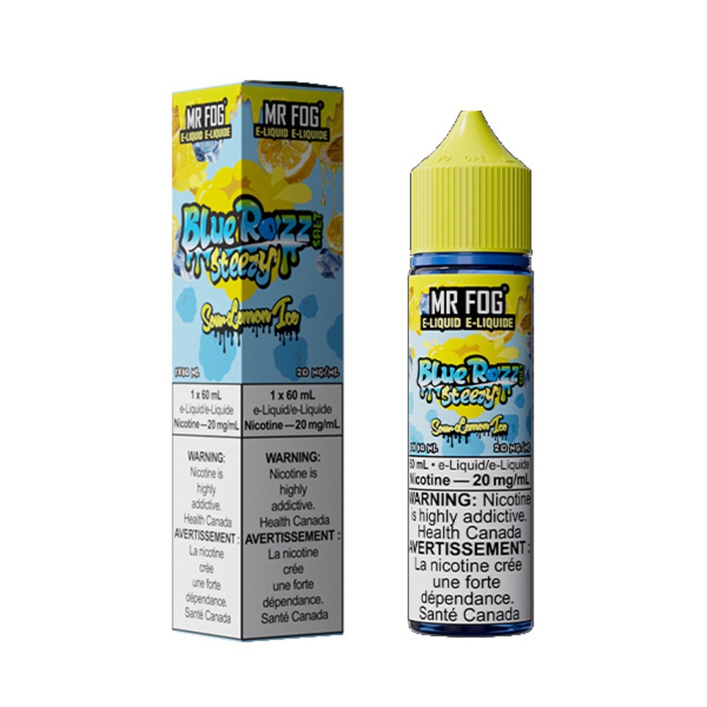 Manitoba *EXCISED* Nicotine Liquid Mr Fog Blue Razz Steezy Salt 60ml Sour Lemon Ice