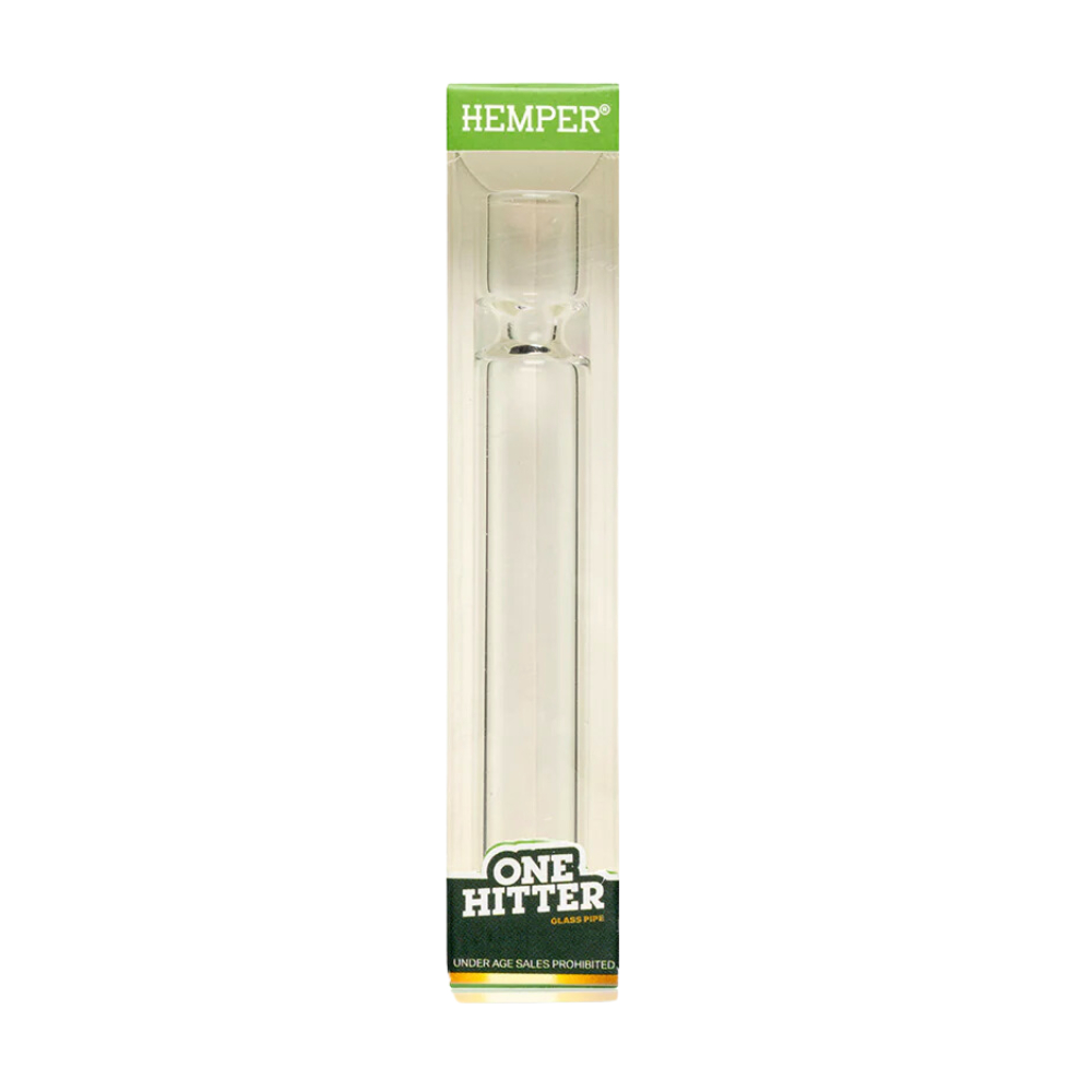 Glass One Hitter Hemper Clear 3" Box of 18