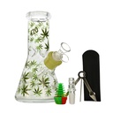 Glass Bong Arsenal Glass Green Leaf 6-in-1 Glass Bong Kit 8"