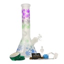 Glass Bong Arsenal Glass 5mm Frosted Leaf Glass Bong 9-in-1 Dab Kit 12"