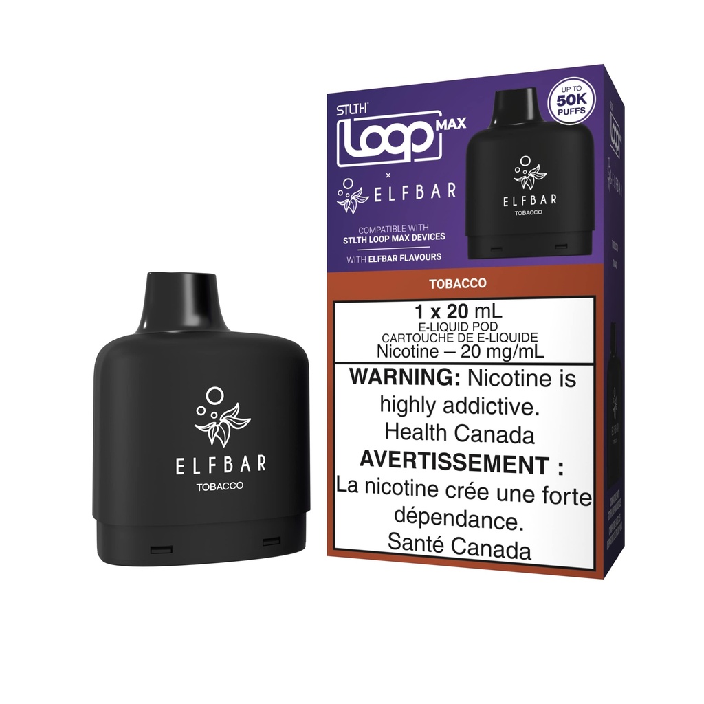 Manitoba *EXCISED* Nicotine Pod STLTH Loop Max Elfbar 50k Tobacco Box of 4
