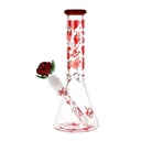Glass Bong Pulsar Valentine's Hearts 'n' Roses Glass Herb Pipe Duo 10"