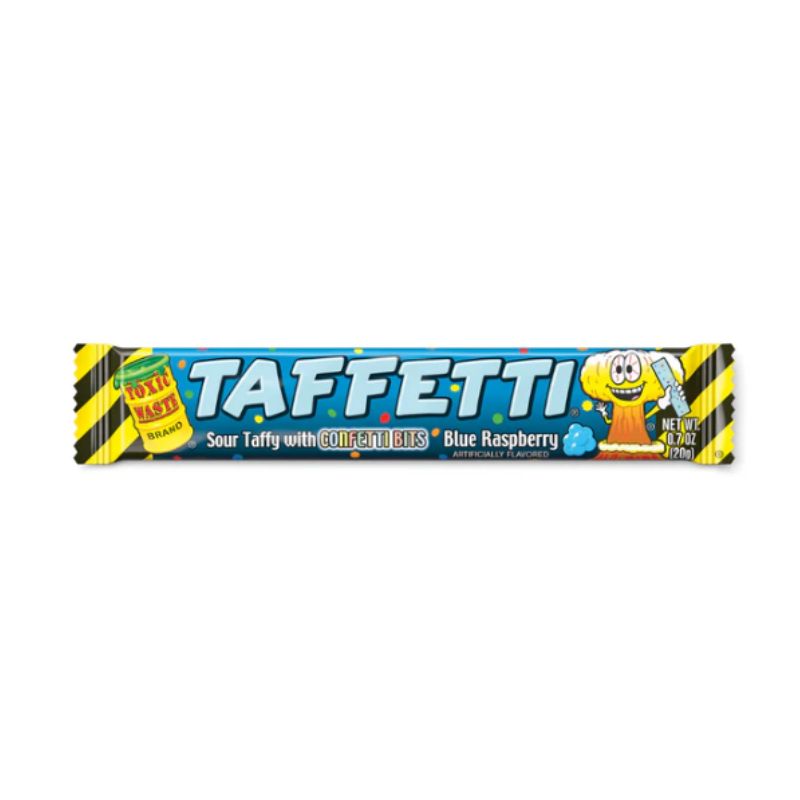 Snacks Toxic Waste Taffetti Sour Blue Raspberry .7oz Box of 24
