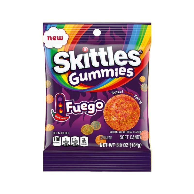 Snacks Skittles Gummies Fuego 5.8oz (164g) Box of 12