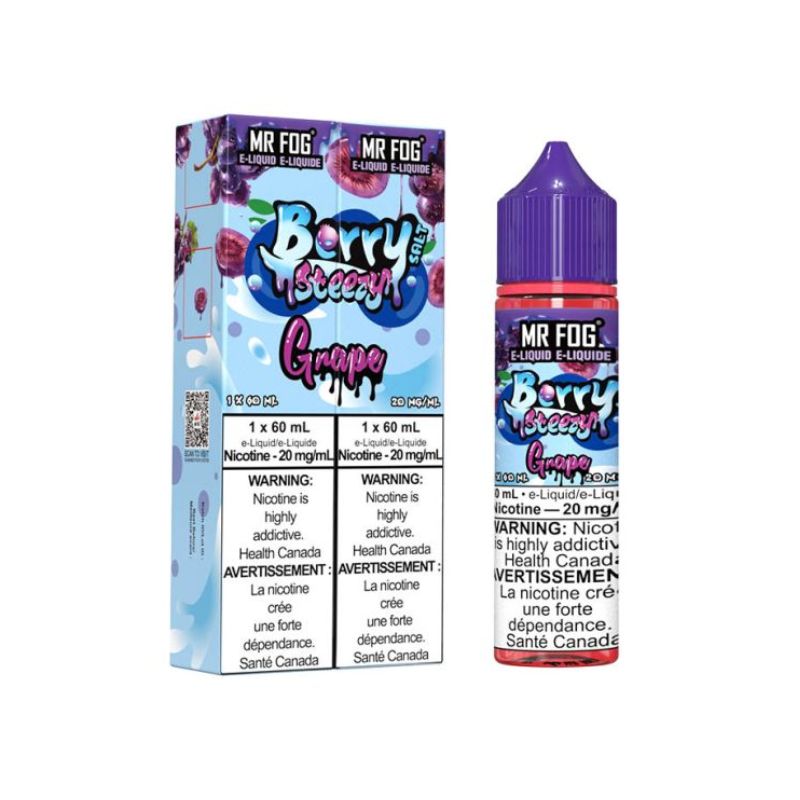 Manitoba *EXCISED* Nicotine Liquid Mr Fog Berry Steezy Salt 60ml Grape