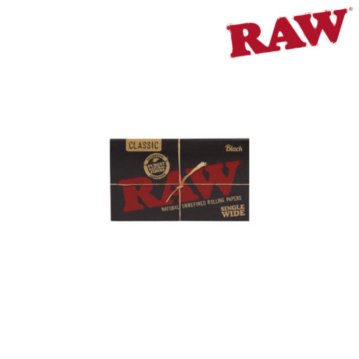 Raw Black Single Wide Double Window Rolling Papers Box/25