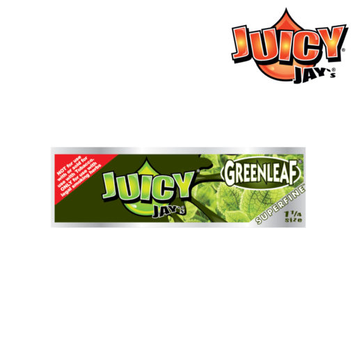 Juicy Jay Super Fine 1 1/4 Green Leaf Rolling Papers Box/24