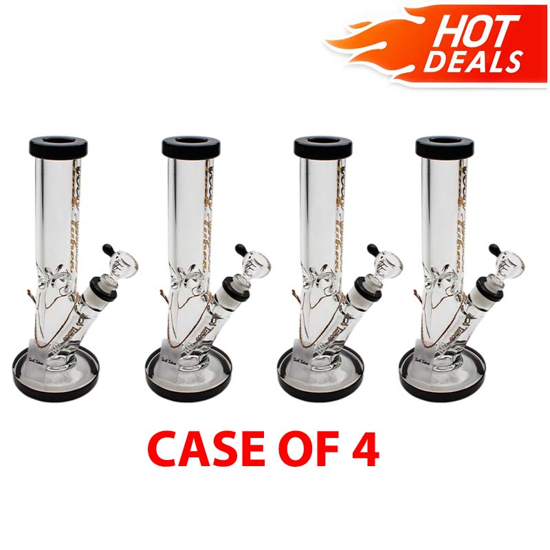 KIT: *CASE OF 4* Glass Bong Tech Tubes 12" 9mm Straight