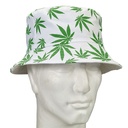 Bucket Hat White Hat With Green Leaves