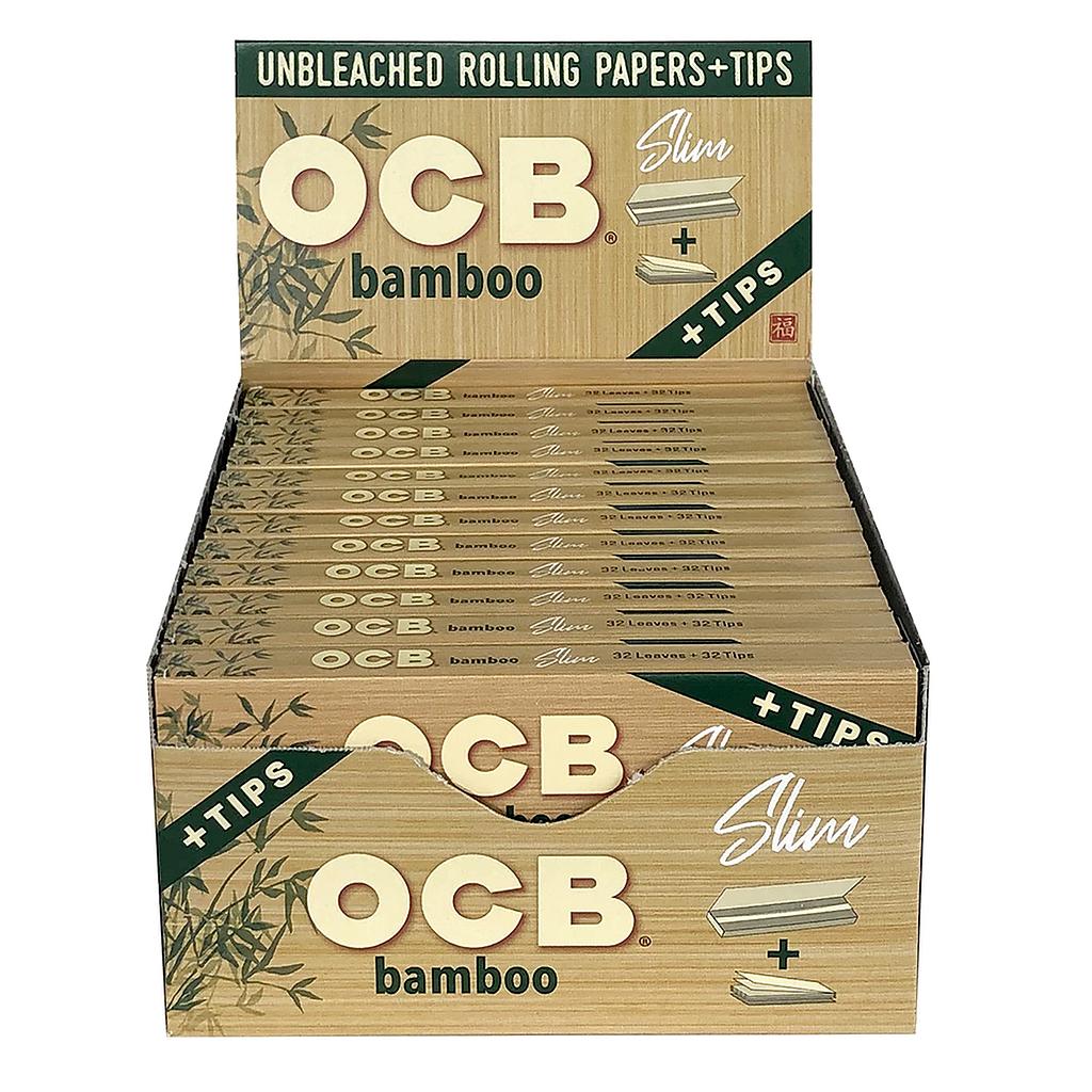Bamboo Rolling Paper OCB  Slim with Filter Tips - Box of 32