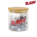 Raw Black Glass Tips Jar/50