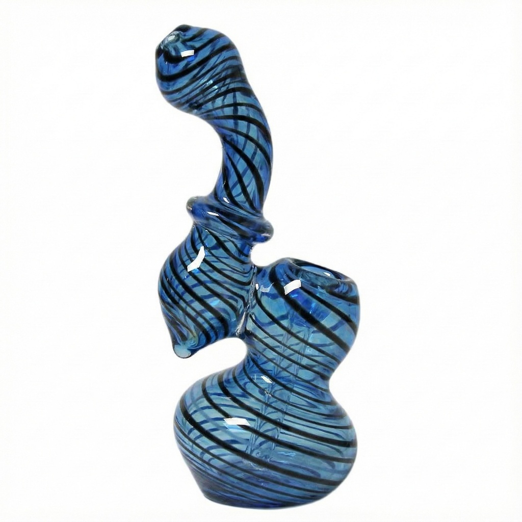 Glass Bubbler Genuine Pipe Co 6" Stand Up Swirl