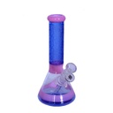 Glass Bong Karma 9" Beaker Pink and Blue Sandblasted