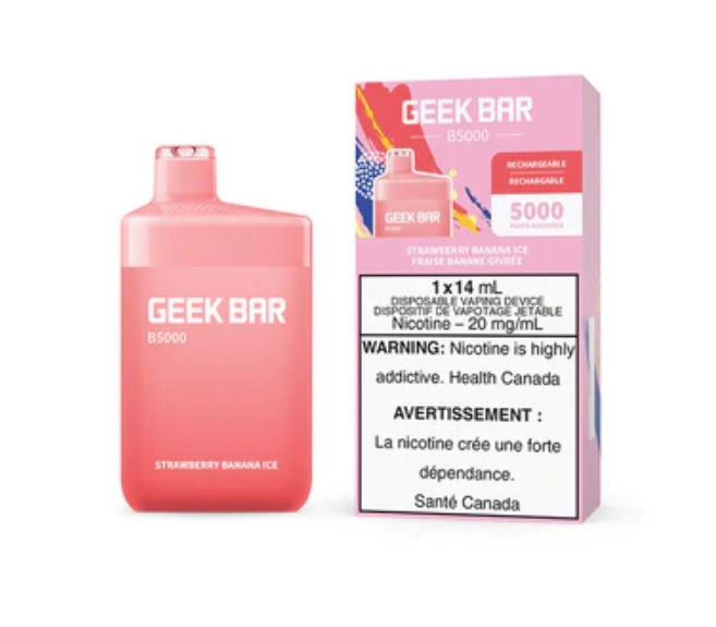 *EXCISED* Disposable Vape Geek Bar B5000 Strawberry Banana Ice Box of 5