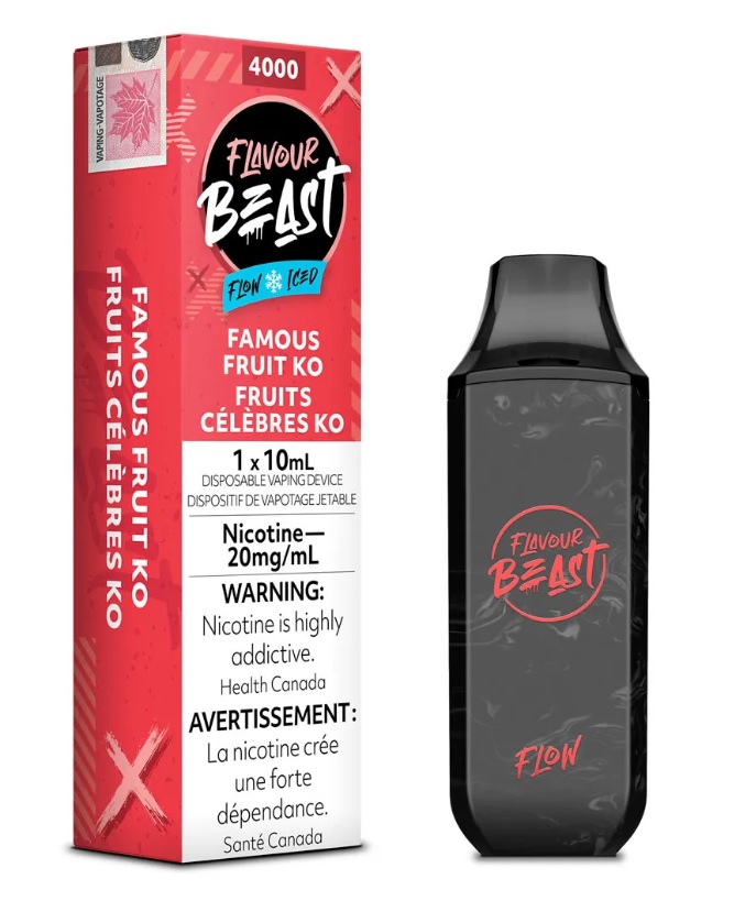 *EXCISED* Flavour Beast Flow Disposable Vape Rechargeable Famous Fruit KO Box Of 6