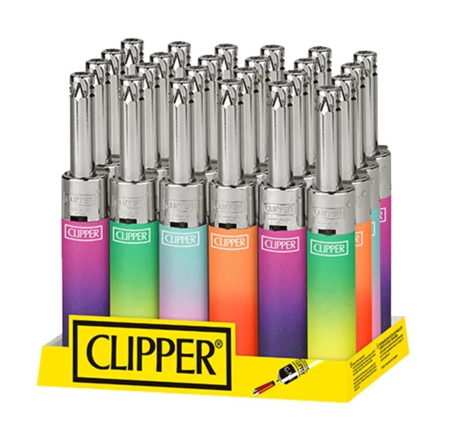 Minitube Lighters Clipper Mini Gradient Assorted Colors Tray Of 24