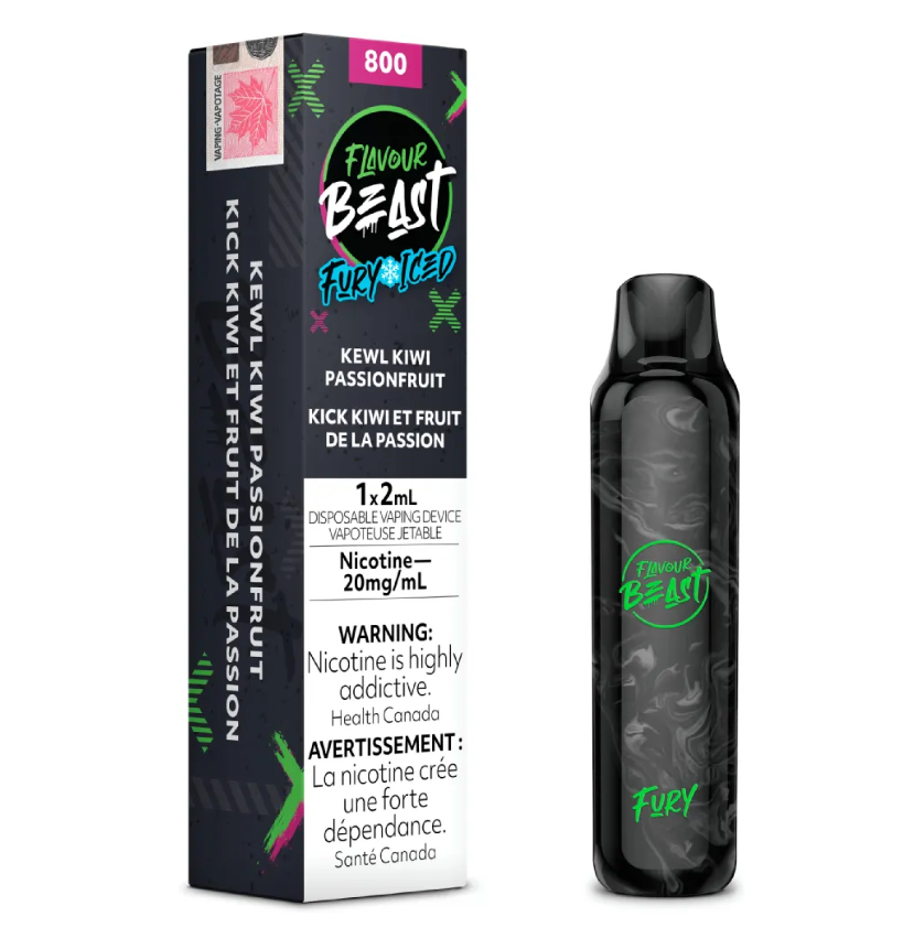*EXCISED* Flavour Beast Fury Disposable Vape Kewl Kiwi Passionfruit Iced Box Of 6