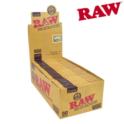 Rolling Papers Raw Classic Single Wide Single Window Box of 50