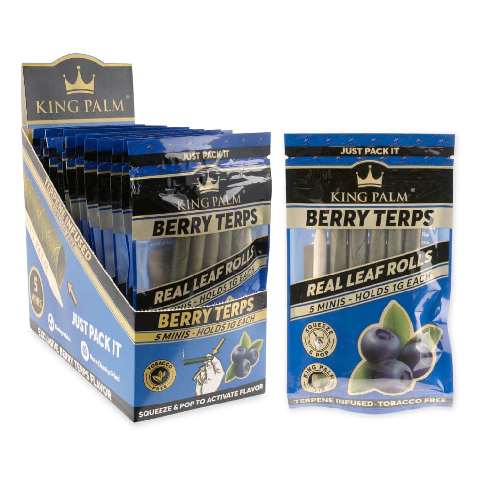 King Palm Mini Flavored Leaf Tubes Berry Terps 5 Per Pack Box of 15