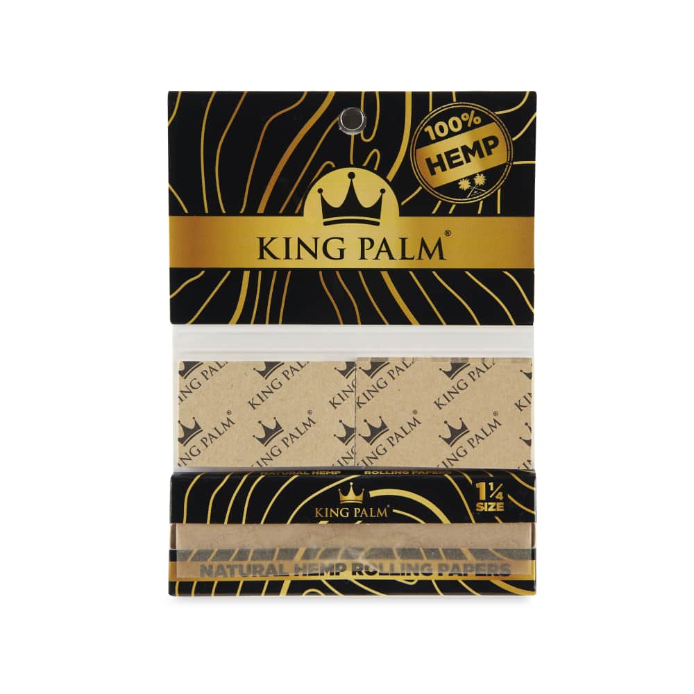 Rolling Papers King Palm Natural Hemp 1.25 and Filter Tips Box of 22