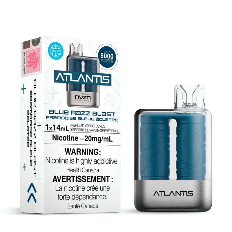 *EXCISED* Atlantis by NVZN Disposable Vape Rechargeable Blue Razz Blast Box Of 5