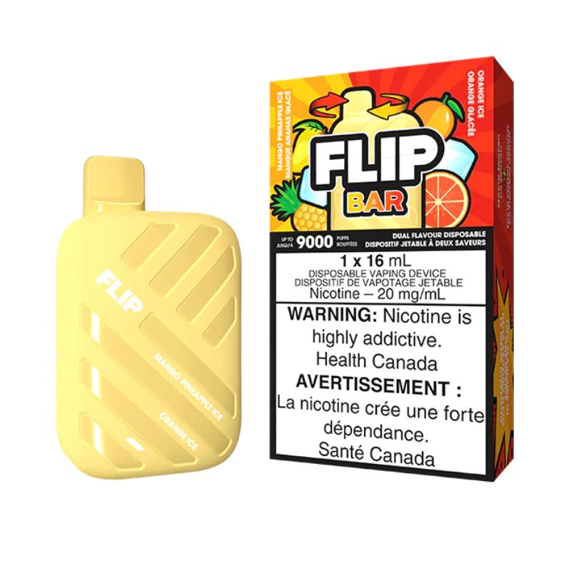 *EXCISED* Flip Bar Disposable Vape Rechargeable Mango Pineapple Ice and Orange Ice Box Of 5