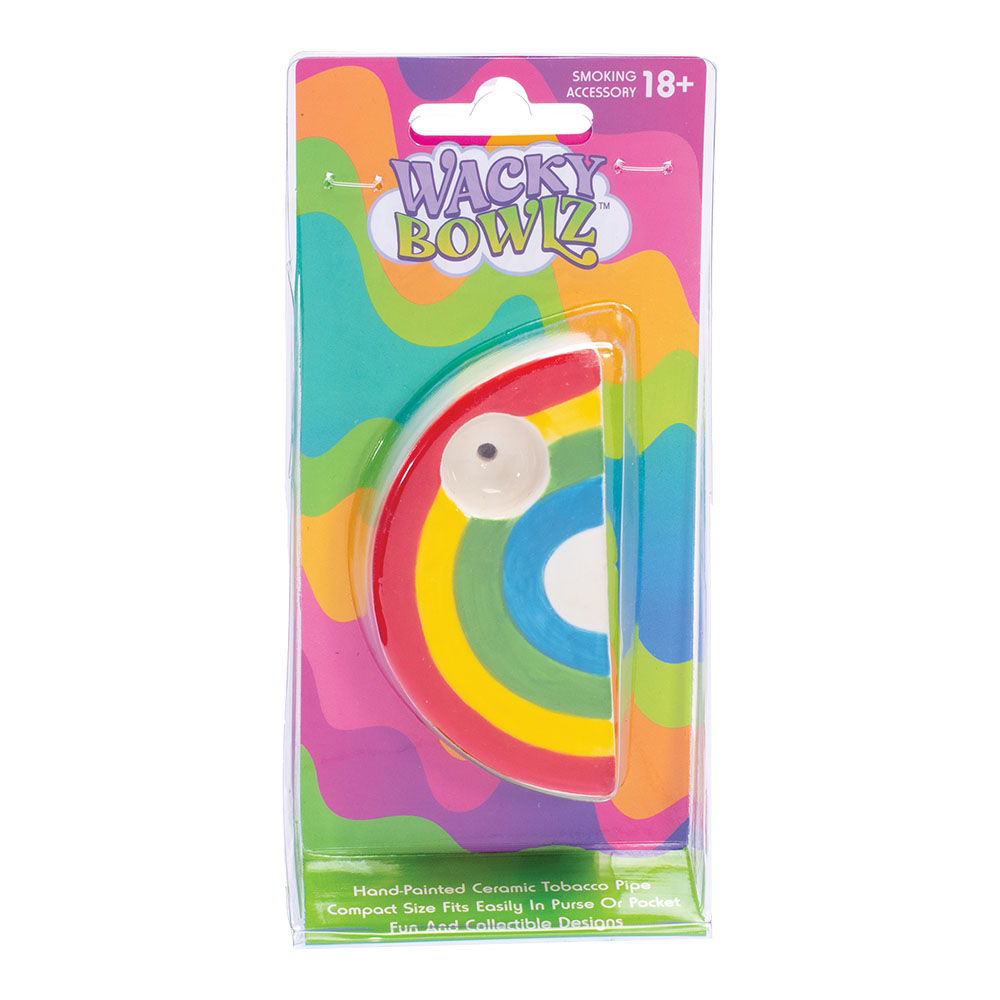 Ceramic Pipe Wacky Bowlz Rainbow 3.5"