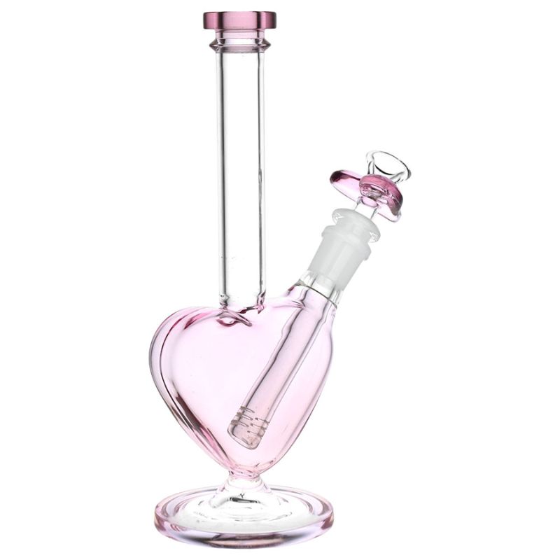 Glass Bong The Heart Grows Fonder Glass Water Pipe 9.25"