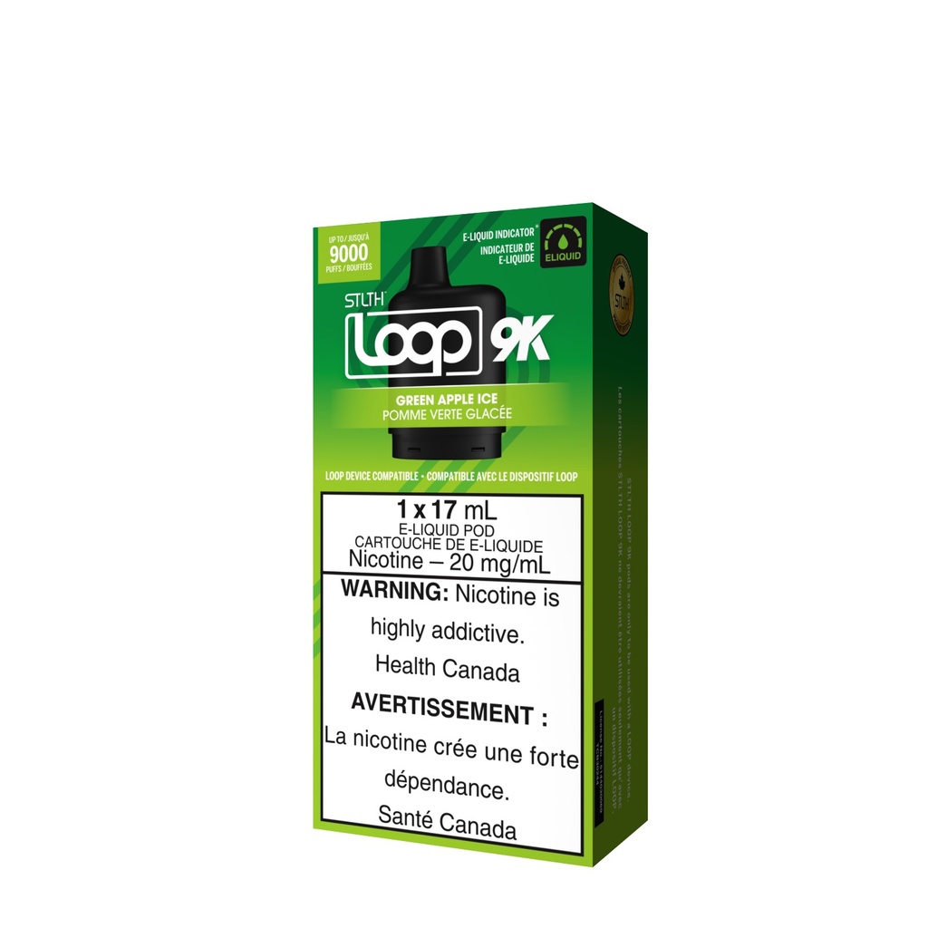 STLTH Loop 2 9K Pod Green Apple Ice Box of 5